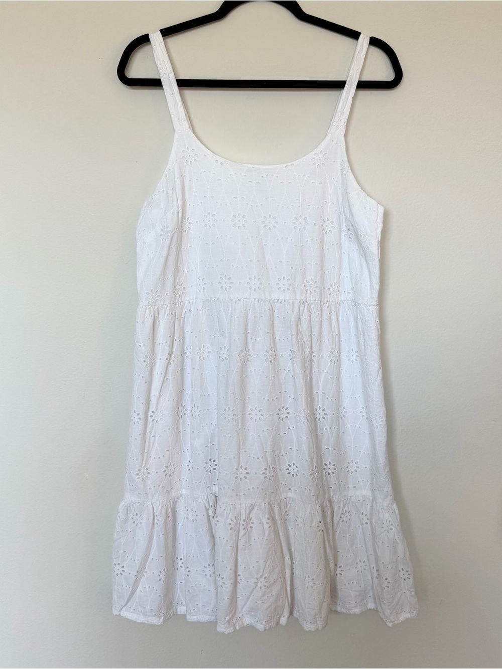 Lucky Brand White Cotton Eyelet Tiered Sundress Size Medium